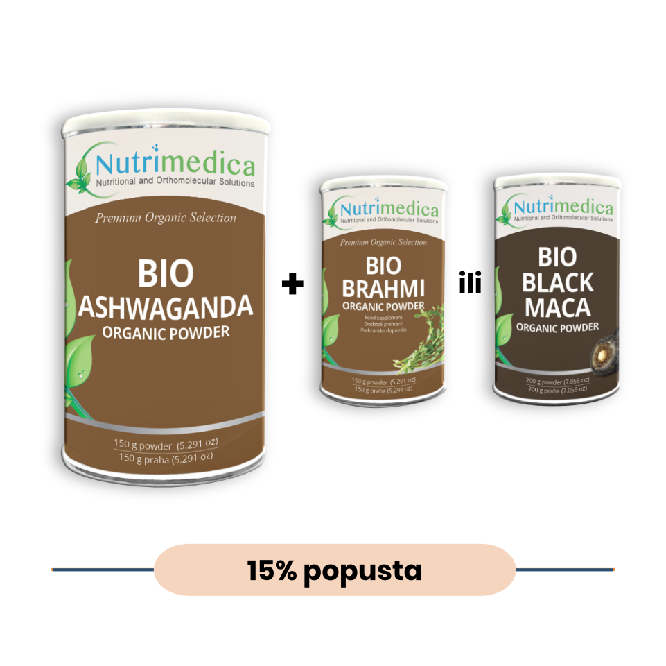 Nutrimedica paket proizvoda: Ashwaganda + Maca ili Brahmi